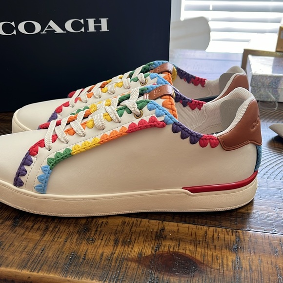 COACH PRIDE LEATHER SNEAKERS NIB - Picture 3 of 7